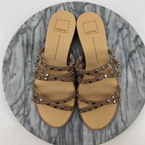 Dolce Vida tan studded sandals sz 9.5